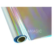 Amagic Textile Foils Silver Holo Rainbow 25" x 1000'