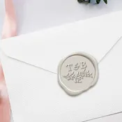 2 Initial Wedding Duogram Adhesive Wax Seals #8024