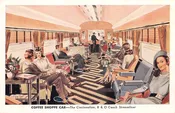BO Coach Streamliner Cinnation Coffee Shoppe Train Car Postcard AA113988
