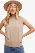 Athena Mock Neck Sleeveless Tee