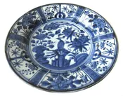 17th Japanese Arita Blue and White Porcelain Charger