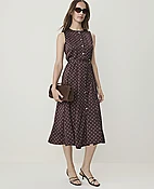 Geo Print Flare Midi Dress