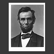 Abraham Lincoln, Modern Photograph, O-77, 8" x 10" Black and White