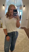 3/4 Length White Blouse