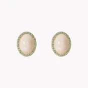 Angel Skin Coral & Sapphire Earrings