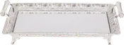 Ner Mitzvah Silver Plated Mirror Tray with Handles - 24" x 16"