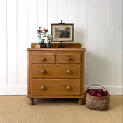 A 19th Century English Pine Chest of Drawers/Dresser with Gallery