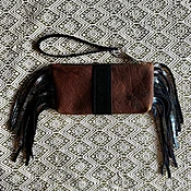 Mini Zipper Wristlet in Mocha & Antique Marble Leather - American Artisanal Leather Purses and Bags. Woman Owned Small Biz from Mchenry | Chicago IL.