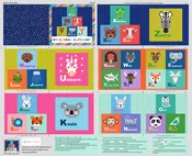 Animal Alphabet – Fabric Book Panel | Lewis & Irene | Quilting Panel