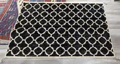 100% Hand Spun Black and White Wool Rug