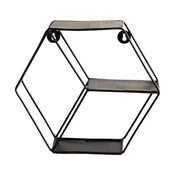 10” Black Matte Hexagon Wall Shelf