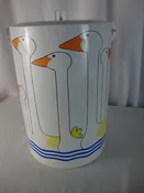 Vintage Duck Vinyl Tall Ice Bucket with Lid and Swing Handle