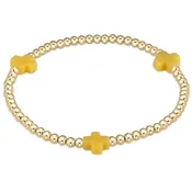 Enewton Signature Cross Gold Pattern 3mm Beaded Bracelet