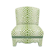 Bedford Cheetah Chairs in Quadrille Jungle Green