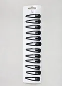12 PCS Black Snap Hair Clips