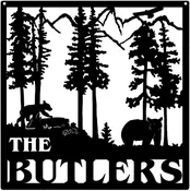 Name Sign Wall Art Bears 2 28x28 - J. Dub's Metalworks