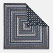 Ash Dots and Floral Tile Double-Sided Silk Pocket Square