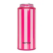 Hot Pink Striped Slim Can Cooler