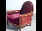Andre Groult pair of club chairs (#1042) — Calderwood Gallery is a world class resource for original French Art Deco furniture. Works by Maurice Dufrene, Jacques Adnet, Ruhlmann, Jallot, Follot, Arbus, Leleu, Dominuque, Subes, Sue et Mare. Art Nouveau, decorative arts, iron works.