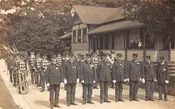 1914 Memorial Day Parade Marching Band Real Photo Vintage Postcard AA79437