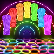 100 Ultra Bright Glow Sticks Bulk Party Pack - Halloween Glow in the Dark Party