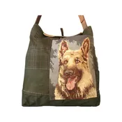 British Hunting Plaid Bag/Purse with embroidered German Shepherd dog