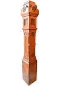 carved floral rosette oak victorian design newel post pair with turned spindles — Architectural Antiques