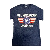 All-American Mizuno Crew Neck T-Shirt Front & Back Logo