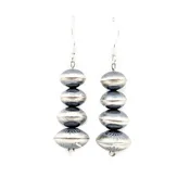 Burnished Dangle Earrings with Four Beads