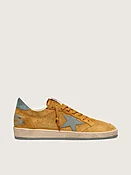 Ball Star Herren aus Suede in Ocker mit Lederstern und Raulederferse in Azur