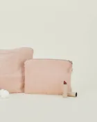 Blush Linen Zipper Pouch - Small | Hawkins New York