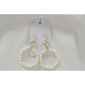 Ball Hoop Dangle Earrings