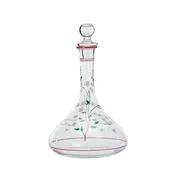 Glass Decanter w/ Hand-Painted Flowers