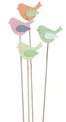 12 Assorted Wooden Bird Picks
