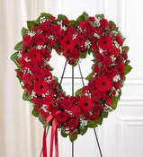 ALWAYS REMEMBER  FLORAL HEART TRIBUTE- RED