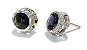 EARRING 458 - Iolite and Diamonds in 18k White Gold