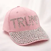 Trump Cotton Candy Pink Rhinestone Hat