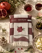 Pomegranate Hand-Stitched Tea Towel Set