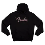 Fender Hoodie with Pink Checker Spaghetti Logo - Black - XL