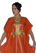 Butterfly Orange Moroccan Woman Casual Kaftan - Treasure of Morocco