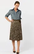 Ann Mashburn Adley Wrap Skirt - Leopard Twill