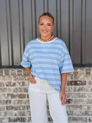 Americana Striped Oversized Tee
