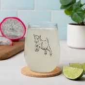 Baby Goat Stemless Wineglass - 17 oz Glass - Dishwasher Safe