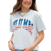 LULU MAC Stars & Stripes Adult Chambray Comfort Colors Tee