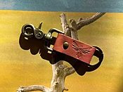 Key Fob Cheeky Gold Cowhide Leather - American Artisanal Leather Purses and Bags. Woman Owned Small Biz from Mchenry | Chicago IL.