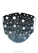 Adult Face Mask - Gray Ombre with Stars