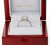 1.99 Carat Cushion Halo Split Band Diamond Engagement Ring