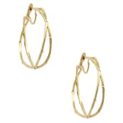 DOUBLE VINE HOOPS, 1.5" GOLD
