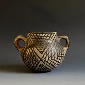 Tesuque Pueblo Double Handled Pottery Vessel circa 1915-30 — Kimosabé Vintage Southwest - Taos -
