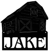 Name Sign Wall Art Barn 12.75x13 - J. Dub's Metalworks